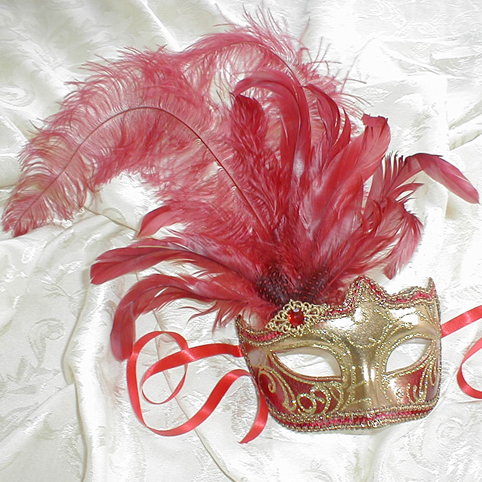 Venitian mask with feathers